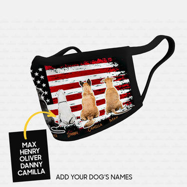 Personalized Dog Gift Idea - 5 Dogs Sit Together For Dog Lovers - Cloth Mask